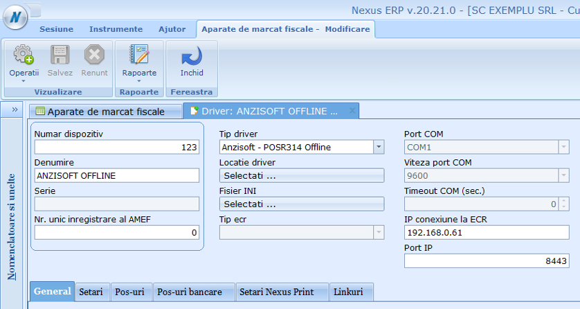 Integrare NexusERP - POS Anzisoft R314